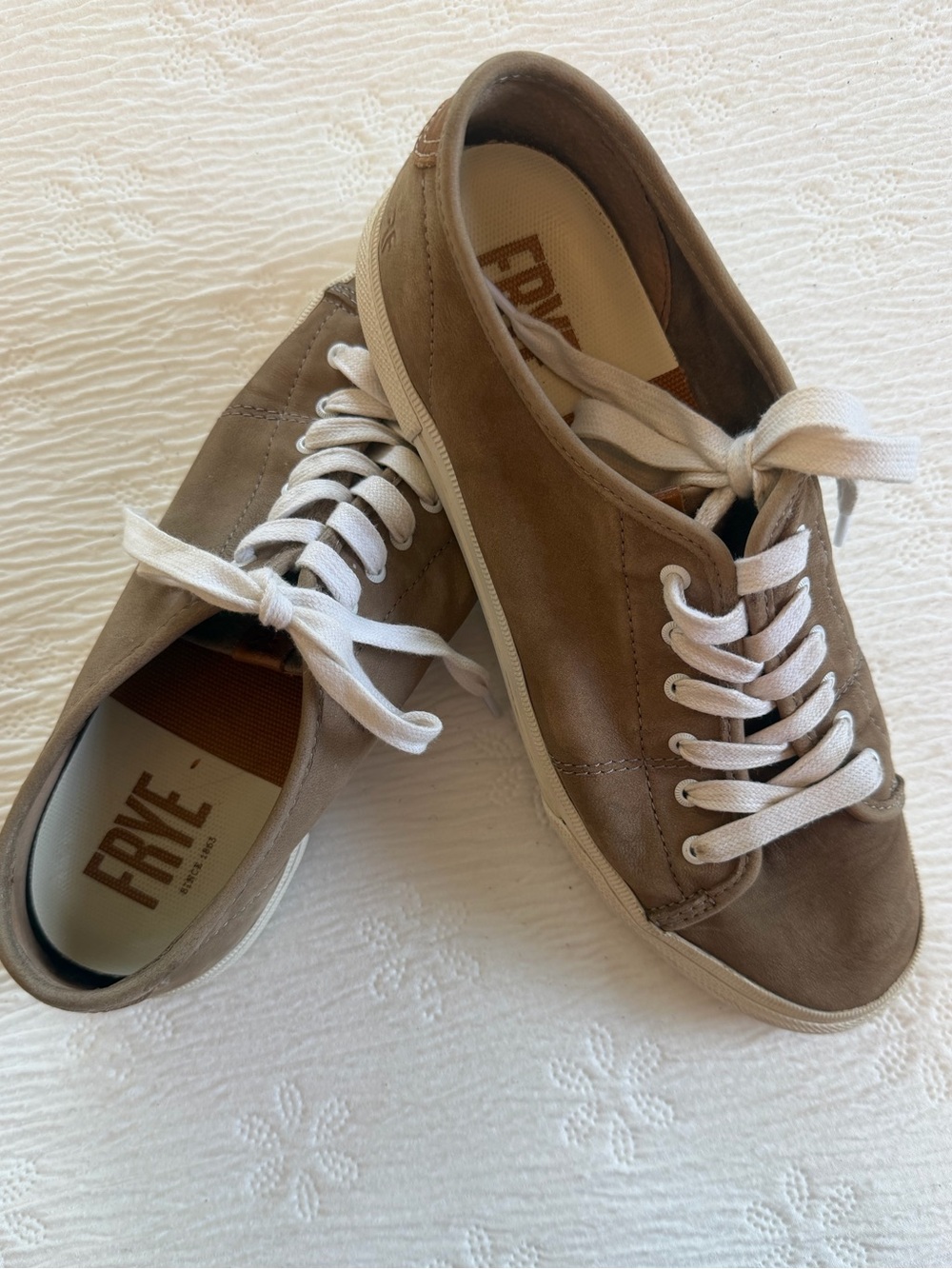 FRYE Sneakers tan brown leather size 9 - Picture 7 of 7